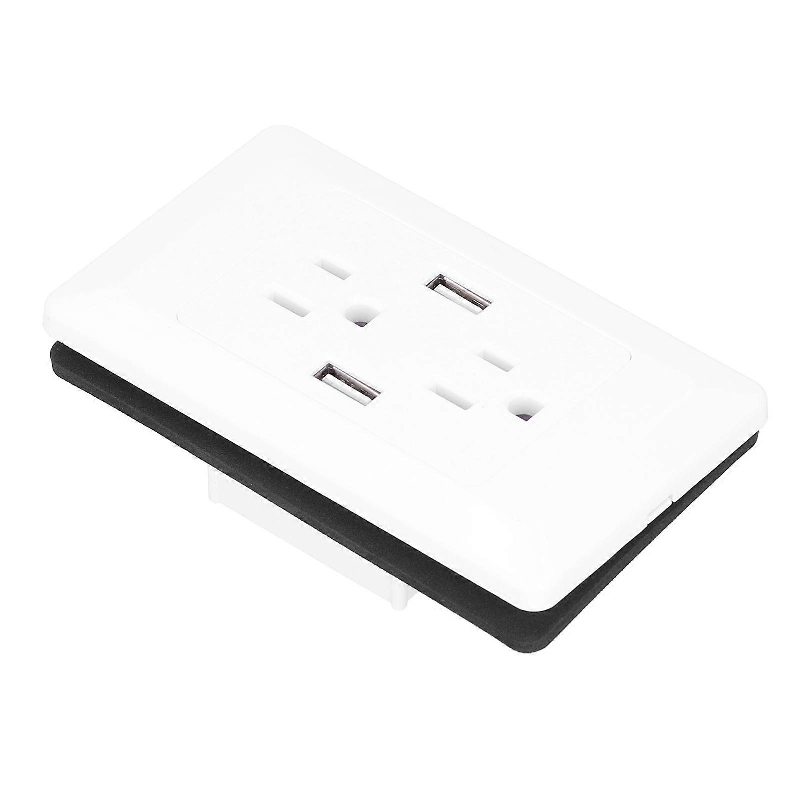 15A Intelligent Wall Outlet Socket Panel, 12x7cm ABS+Brass