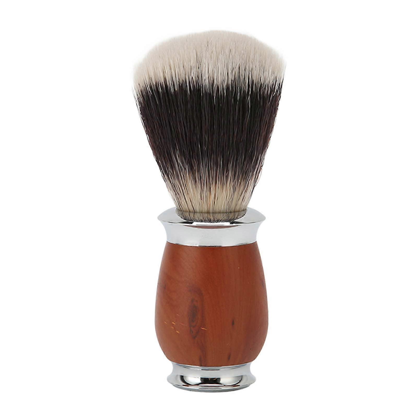 Shaving Brush Nylon Lightweight Synthetic Brush With Wooden Handle For Face And Beard Salon And Home Use