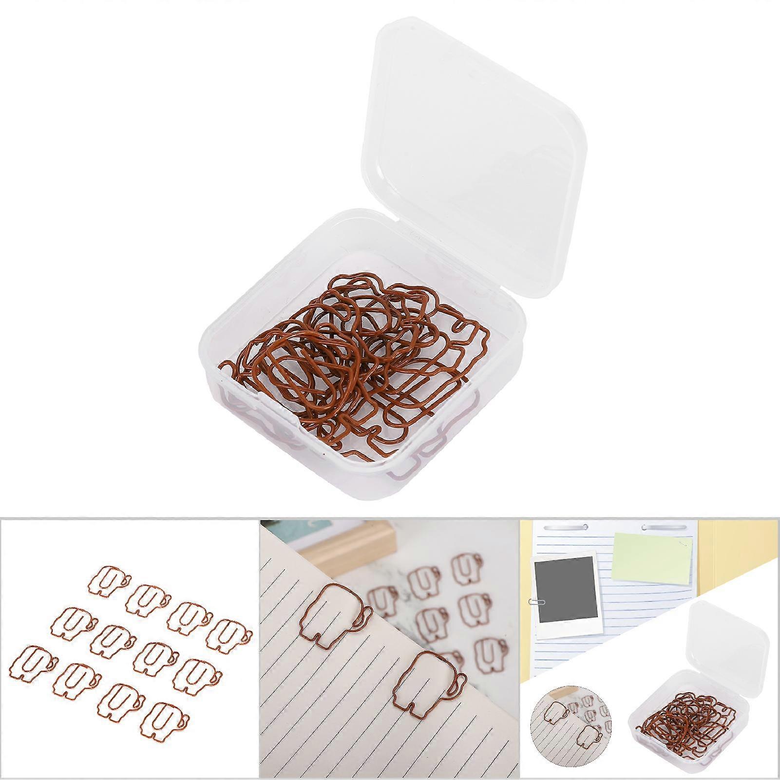 12pcs Mini Elephant Shape Paper Clip Bookmarks PET Plastic