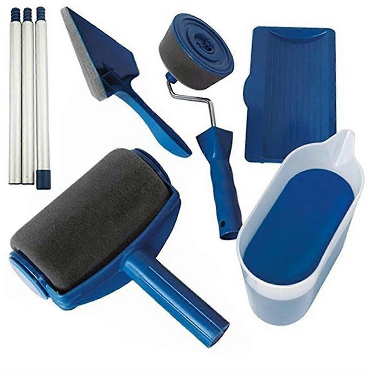 6pc/Set Multifunctional Paint Roller Corner Brush Handle Tools Wall Painting Roll DIY Household Operate Painting Brushes