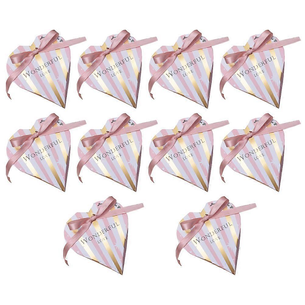 Paper Candy Containers for Storage Use 10Pcs Heart Shaped Wedding Candy Boxes