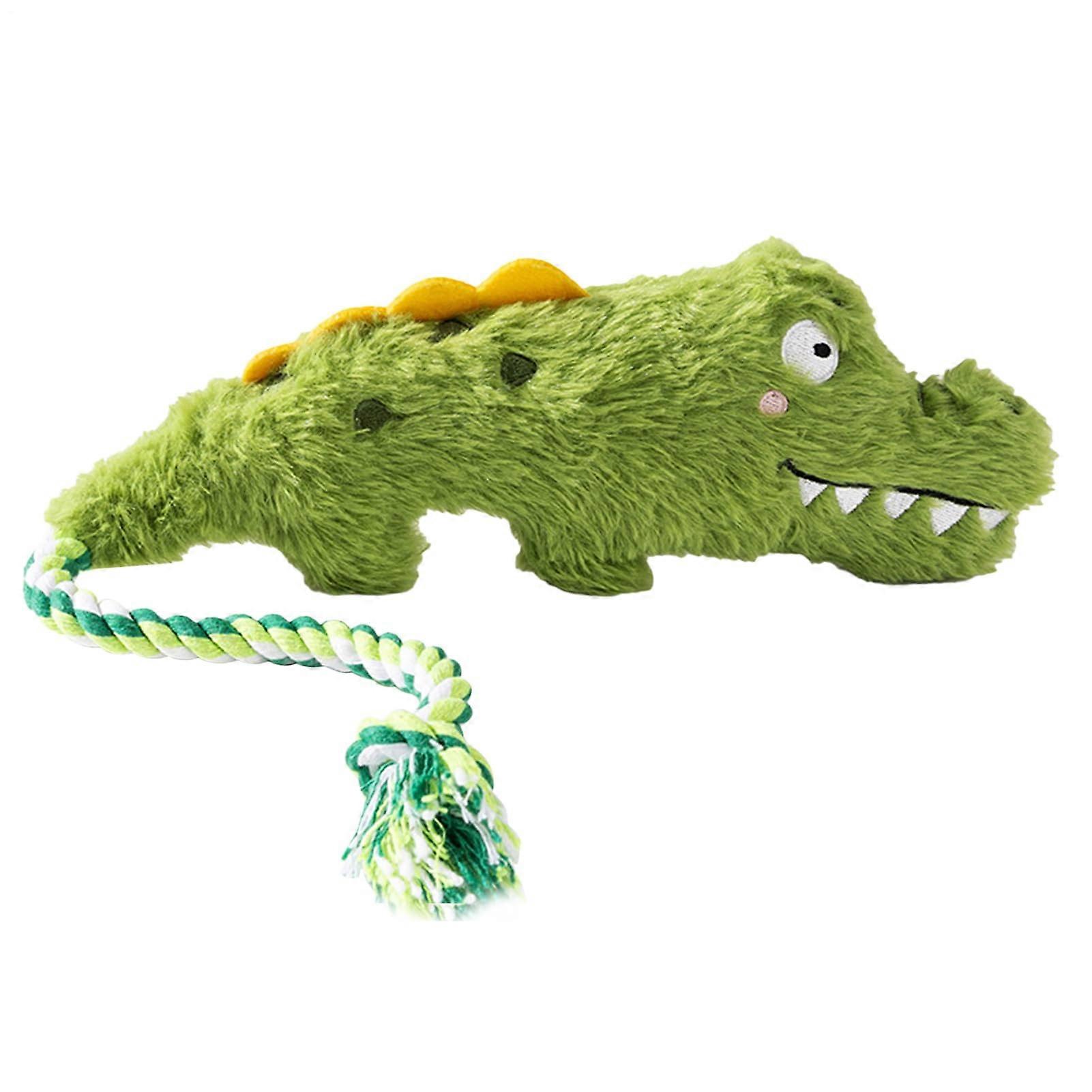 Plush Squeaky Dog Toys Crocodile Plush Toy Stuffed Interactive Enrichment For Poodle Senior Puppies Travel Camping