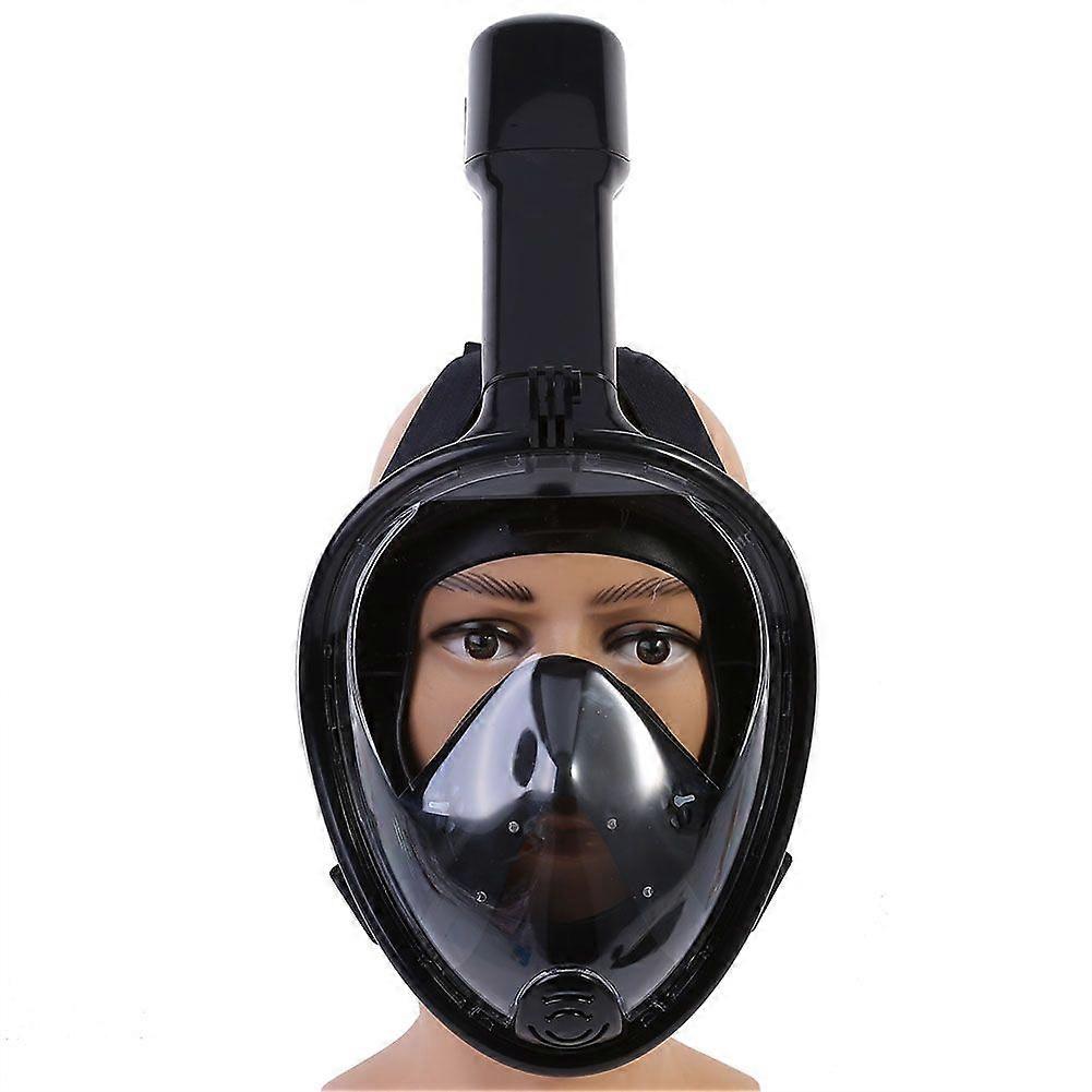 Full Face Snorkeling Mask 180 View Mask for Kids with Bonus Earplugs (Black S/M for Kid)