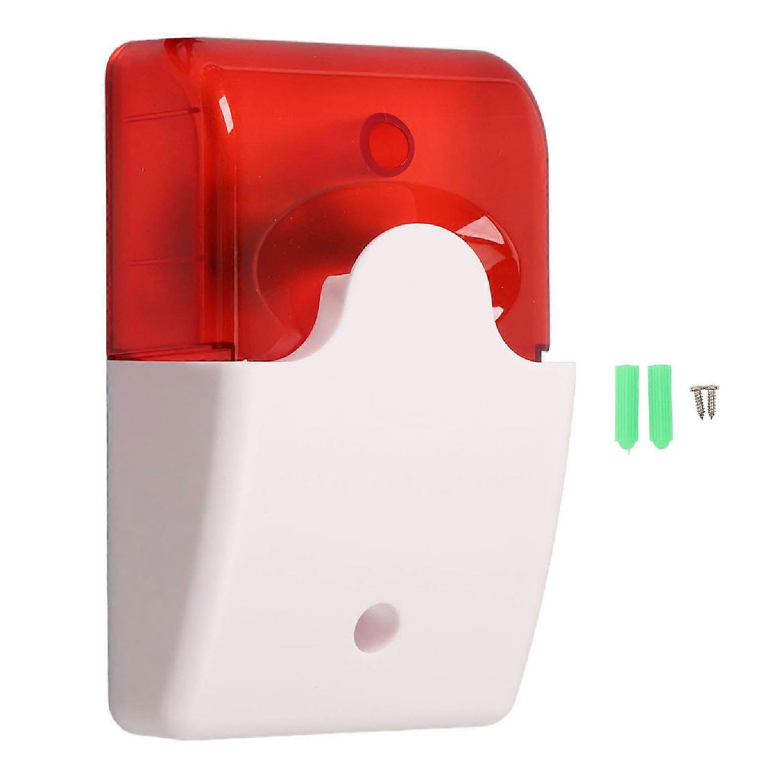 Sirène d'alarme sonore et lumineuse 12 V, klaxon d'alarme anti-incendie à décibels élevés avec lumière clignotante à LED pour la maison et le magasin