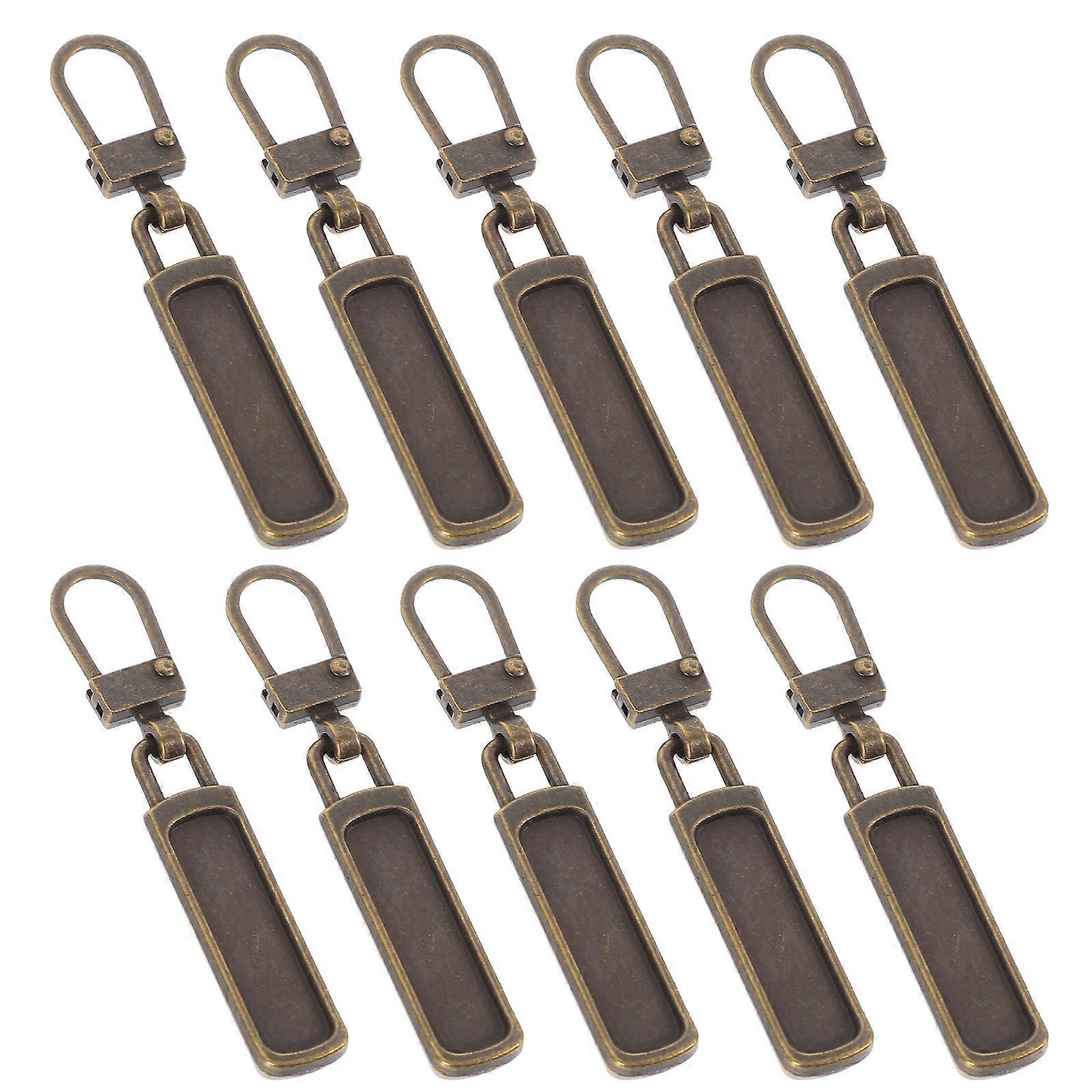 Metal Zipper Pulls Zipper Slider Replacement for Detachable 10Pcs Set