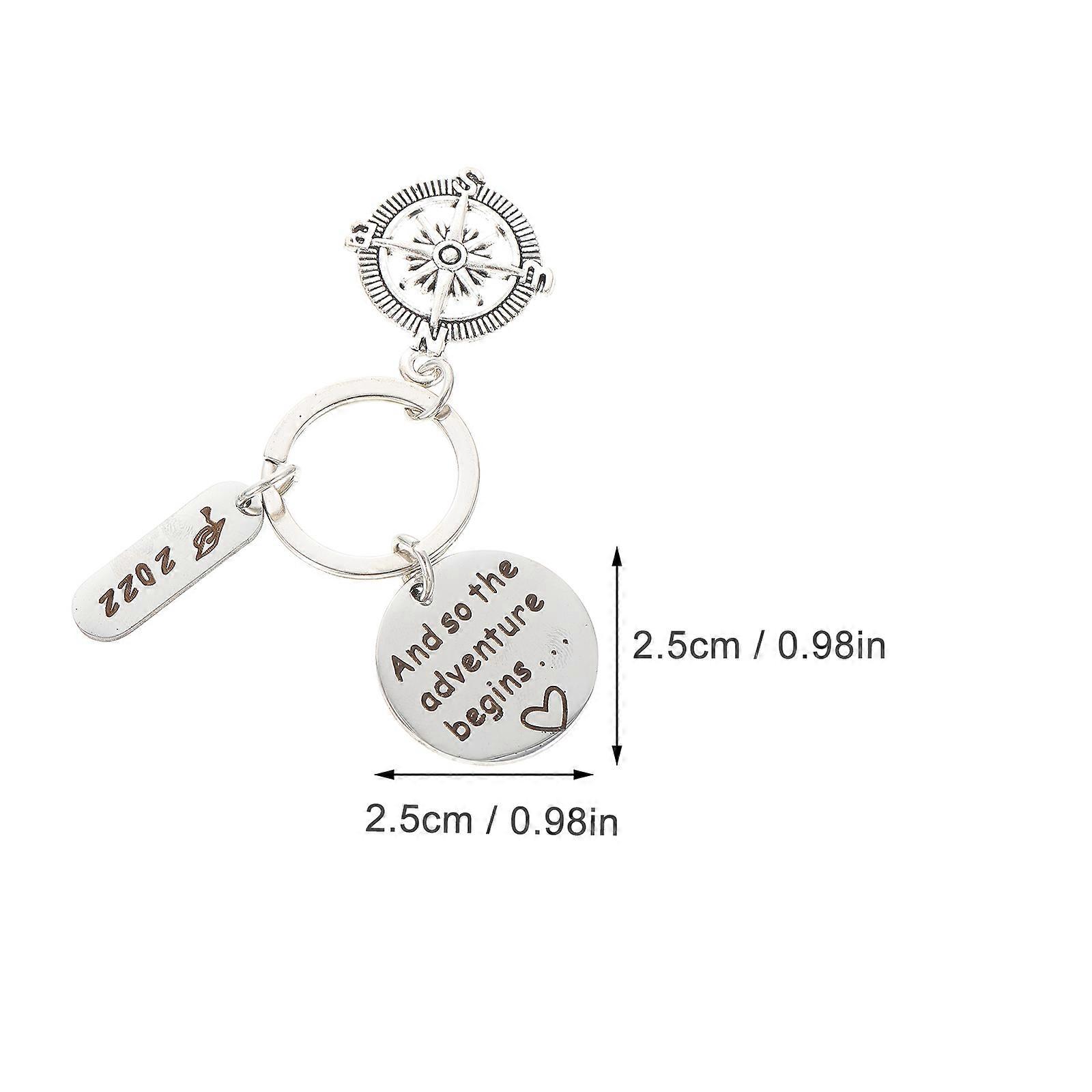 Graduation Key Ring Stainless Cap Key Chains for Decoration 2Pcs