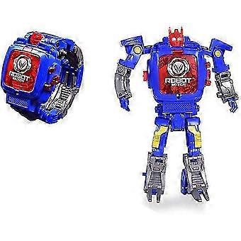 Creative Robot Transformer Kids Watch,Big Face Boys Digital Wrist Watches for 2-14 Year Old,Blue