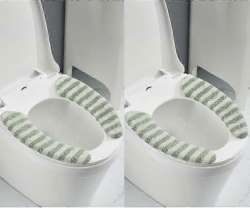 Stick-on toilet seat cushion for elongated toilets - Washable reusable memory foam cover