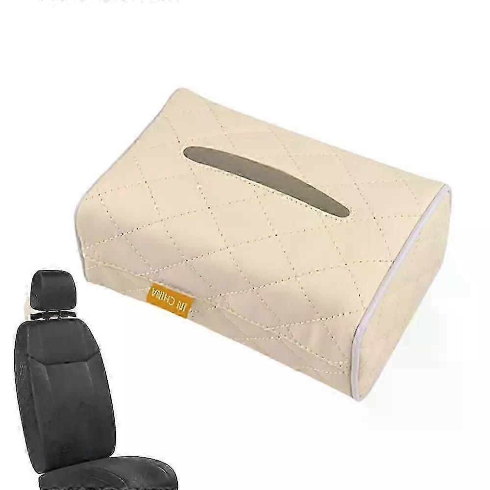Car Tissues Holder PU Leather Waterproof Napkin Holder In Plaid Design Decorative Kleenex Dispenser Creative Tissues Holder Suitable for