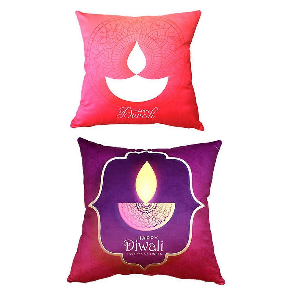 Candle Pattern Pillow Cases Cotton and Linen for Pillow Protection 2Pcs