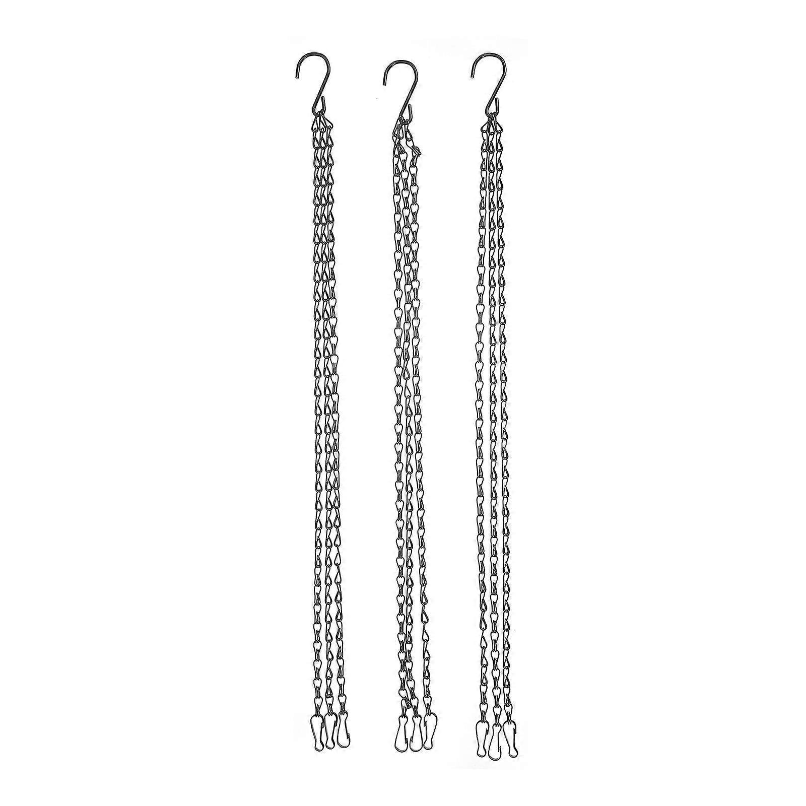 Flowerpot Hanging Chain for Home Use 3Pcs Durable Silver Iron Chains