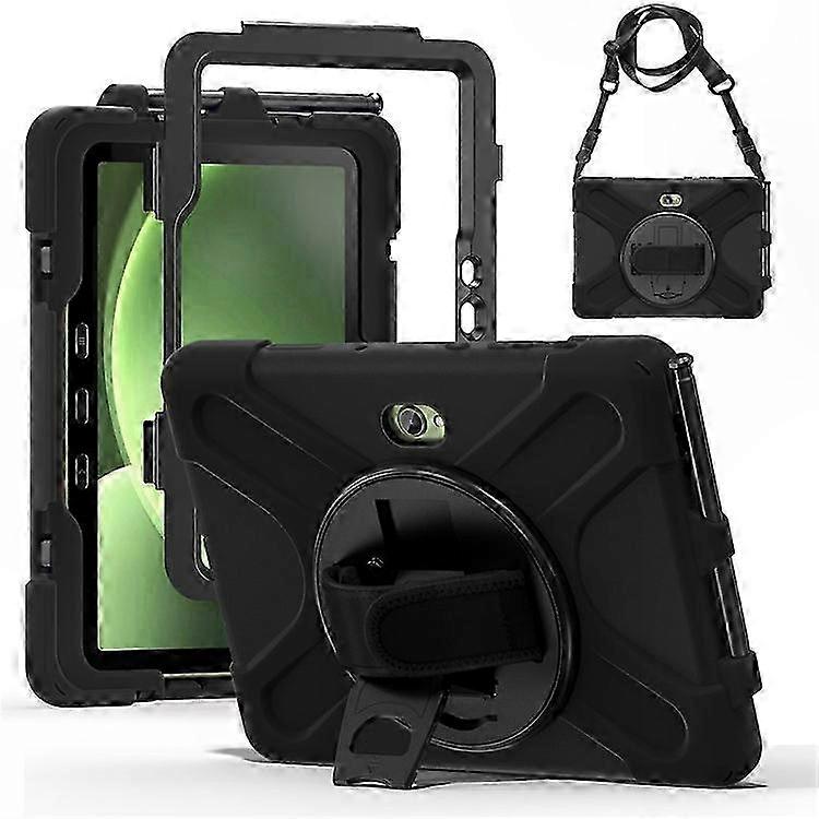 Galaxy Tab Active5 Pro Case with Kickstand & Shoulder Strap, Compatible with X350 X356B T540 T545 T547 Active4 Pro T630 T636, Black