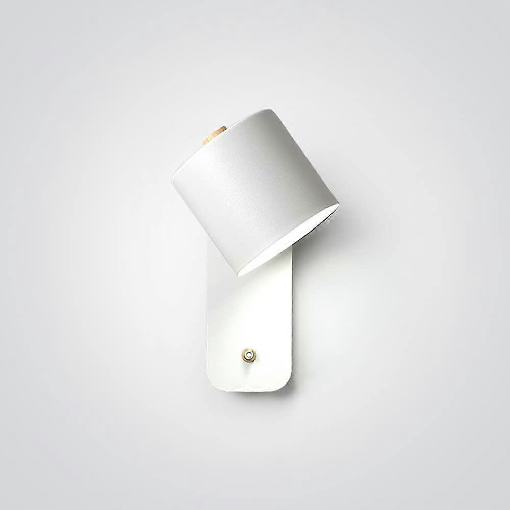 Adjustable Wall Sconce Bedside Reading Lamp Nordic Wall Mount Light with Switch Rotatable White Eye Protection Sconce