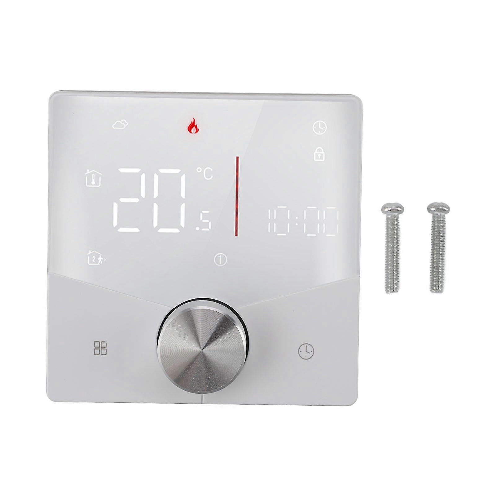 Smart Digital Thermostat 5A AC 95240V IP20 White Adjustable Backlight for Tuya APP WiFi Thermostat for Water Heating