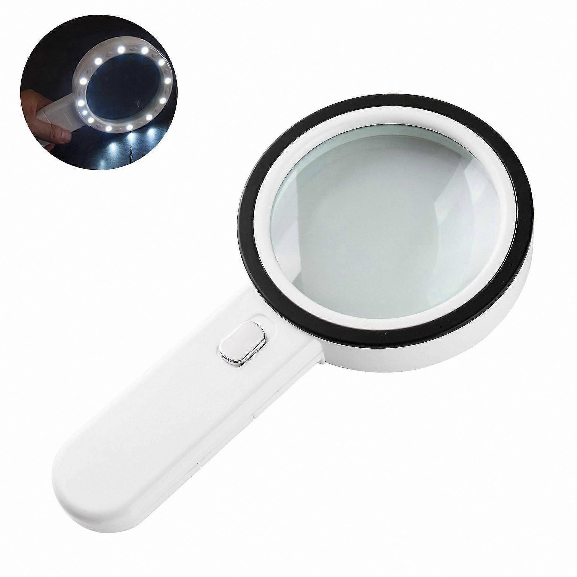 Extra Large 30x Magnifier with 13 LED Lights and UV Function for Reading, Hobby, Inspection Use