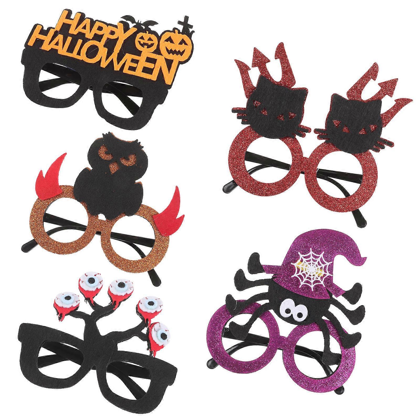 Halloween Glasses Frame for Cosplay Costume with 15Pcs Assorted Color Masks
