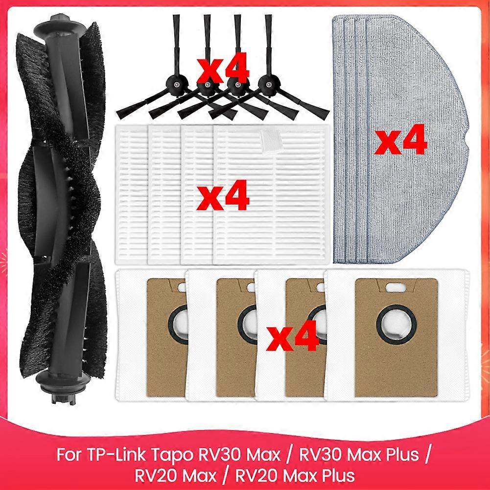 For TP-Link Tapo RV30 Max / RV30 Max Plus / RV20 Max / RV20 Max Plus Parts Side Brush HEPA Filter Mop Pads Dust Bags