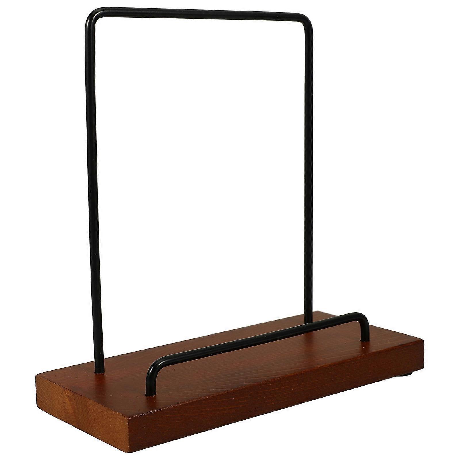 5Pcs Brown Record Storage Display Holder Wooden Stand For Home Decor And Workspace Organization