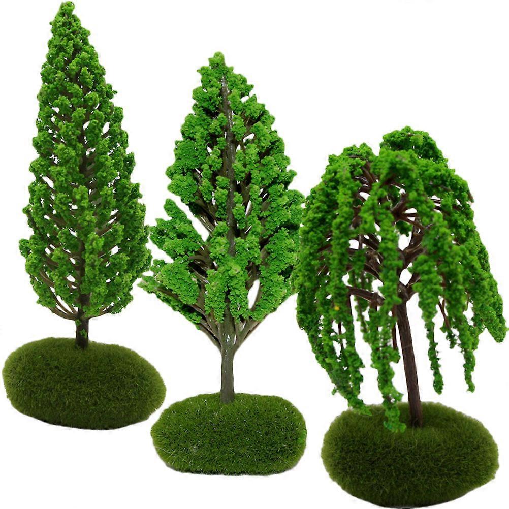 Model Tree for Decoration 15Pcs Green Miniature Street Trees Set