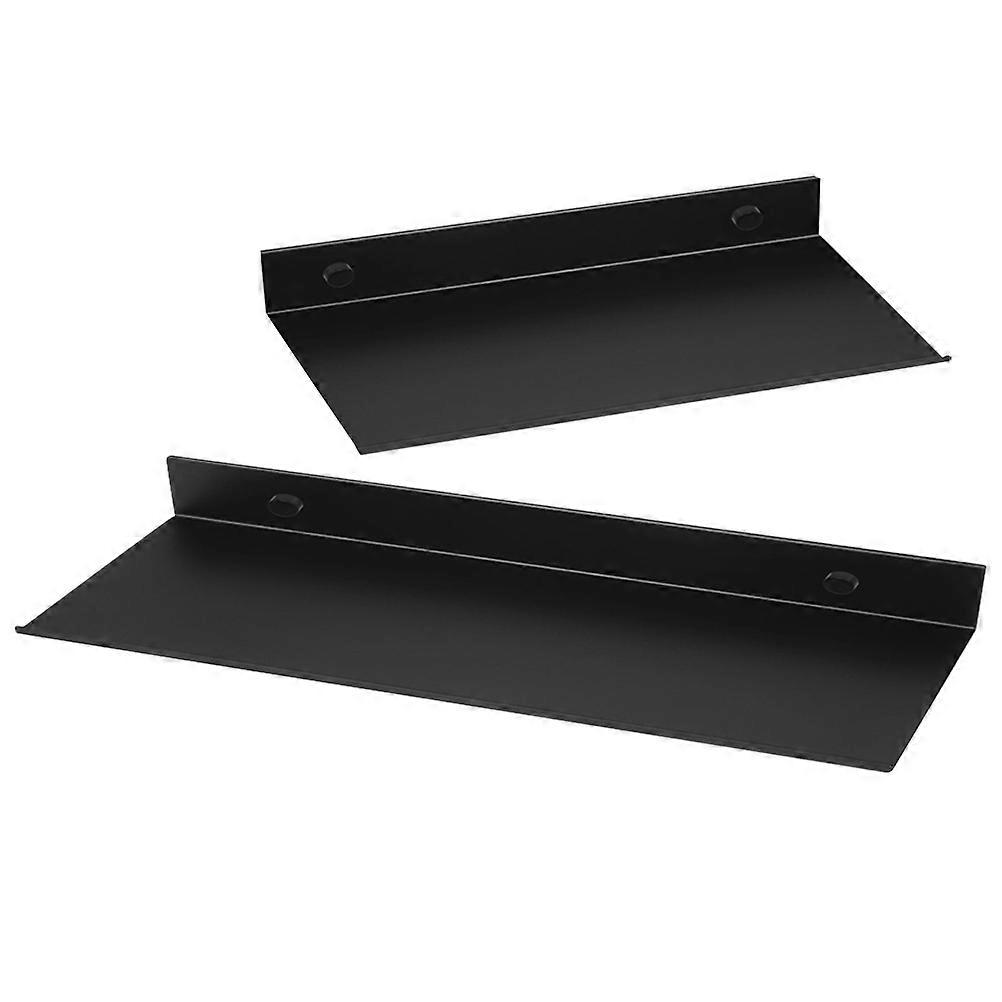 Black Bathroom Shelf Metal Floating for Wall Mounted Storage 8Pcs Set