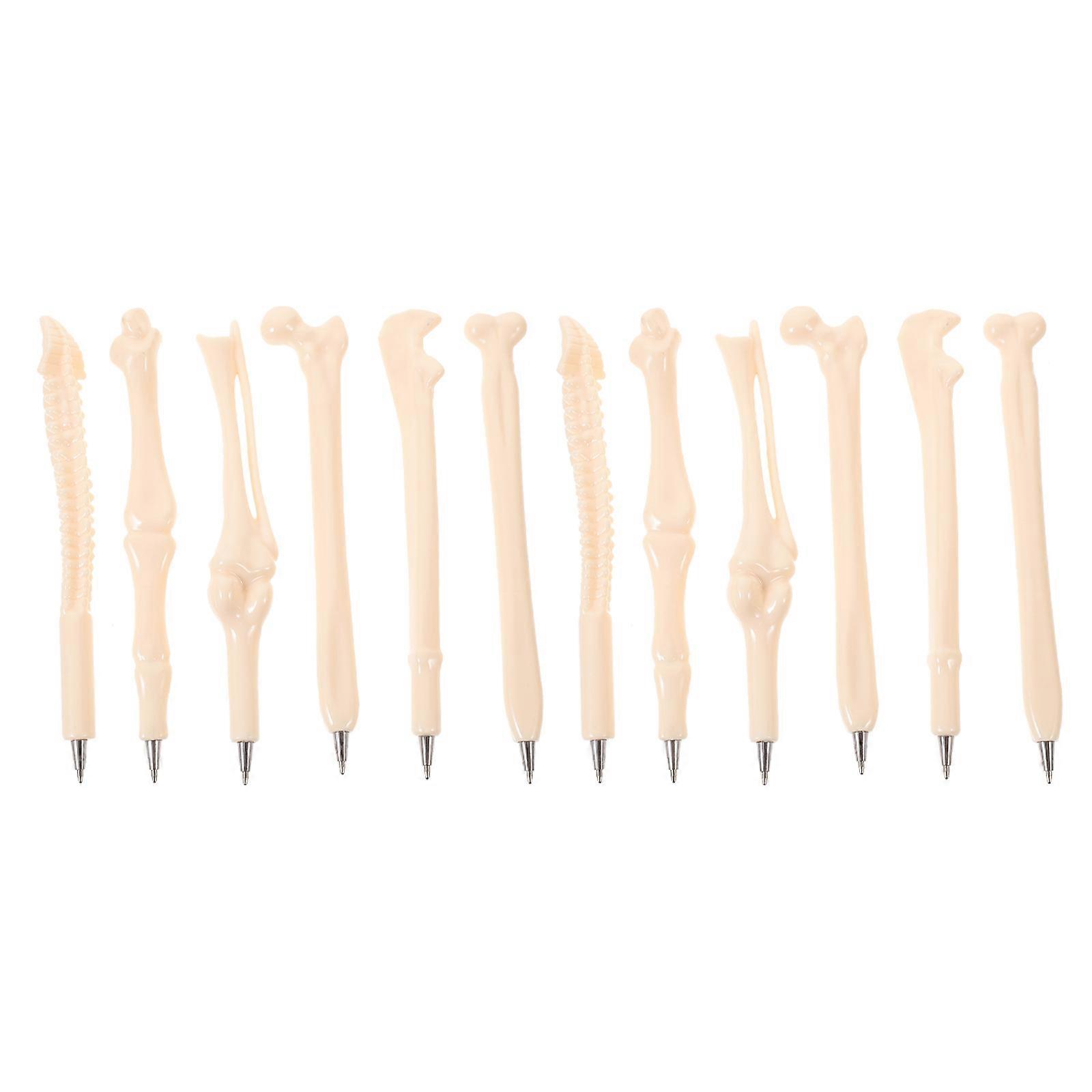 Smooth Writing Ballpoint Pens for Halloween 24Pcs Bone Design