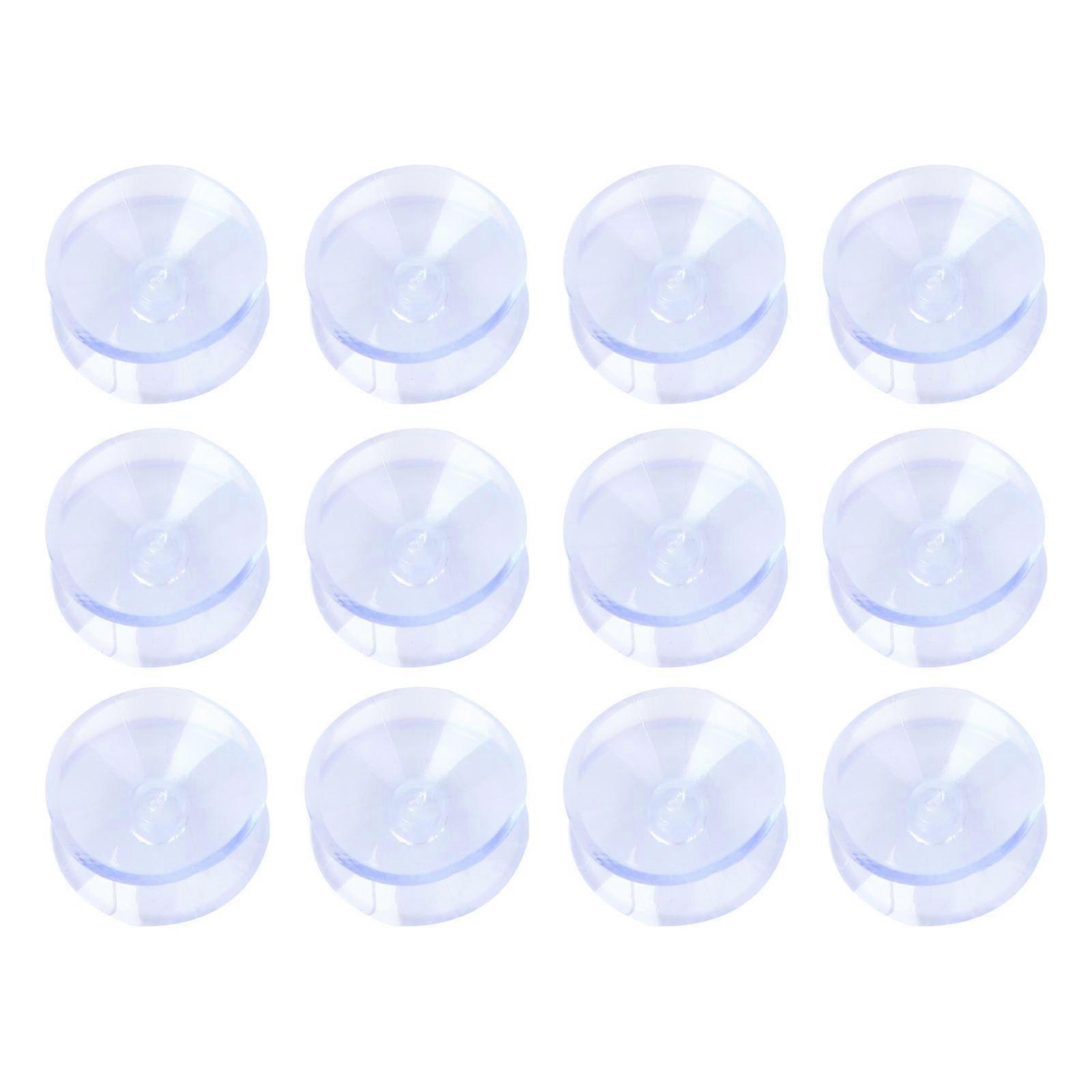 Double Sided Suction Cups Transparent 10x20mm for Window Hanging Anti Slip Easy to Stick 12Pcs
