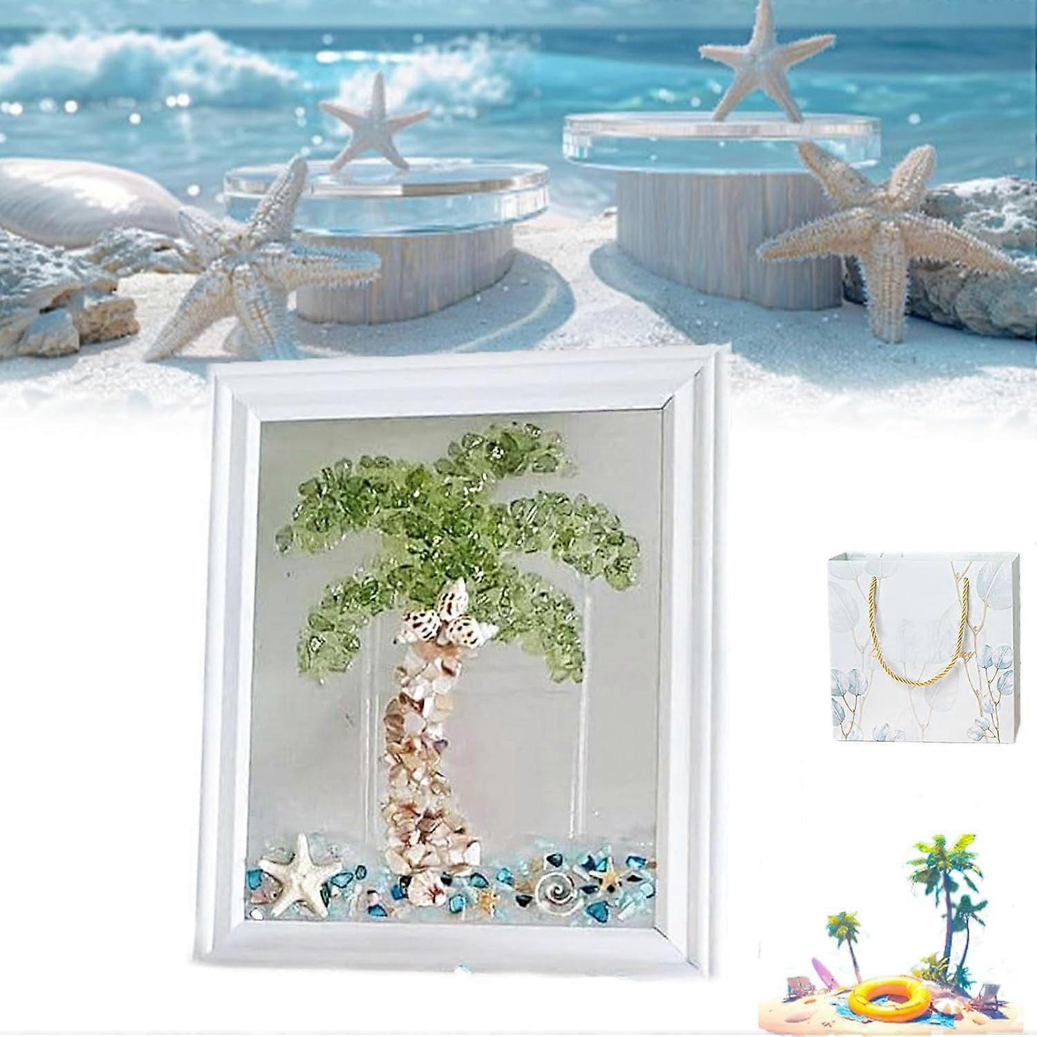 2024 New Sea Glass Resin Art Kit, DIY Beach Art Craft Set with Frame – Perfect Gift for Adults, Compatible with Resin Projects