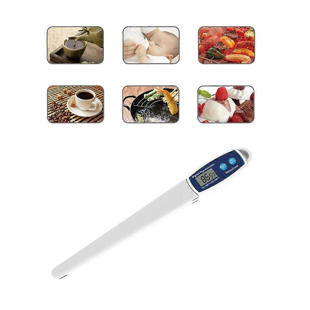 Baking Barbecue Thermometer Rectangular Simple Design Cooking Tool Blue 20.2x2.5x2.1cm Fast and Accurate Readings 1Set