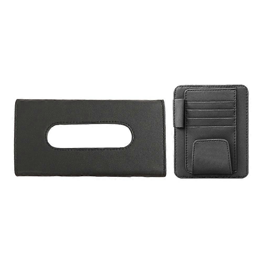 Auto Sun Visor Organizer with Tissue Holder Set for 2Pcs Car Interior
