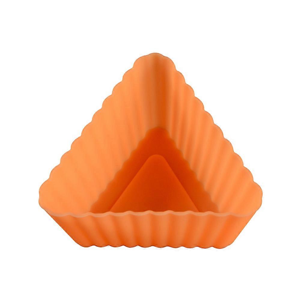 Triangle Silicone Muffin Cup with Orange Color for Celebration Party and Baking Approx 5.5 x 3 Cm Reusable 1Set