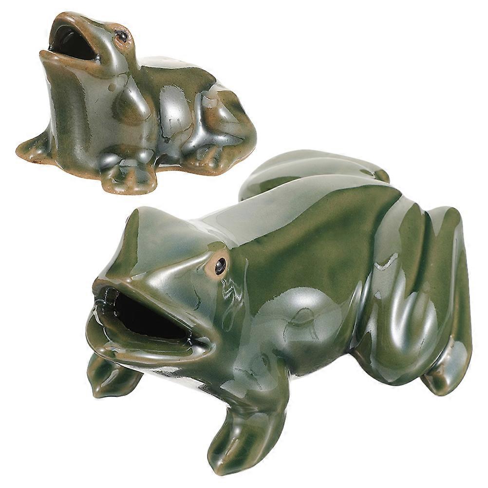 Decorative Fountain Decor Ceramic Frog for Decoration 6Pcs Set