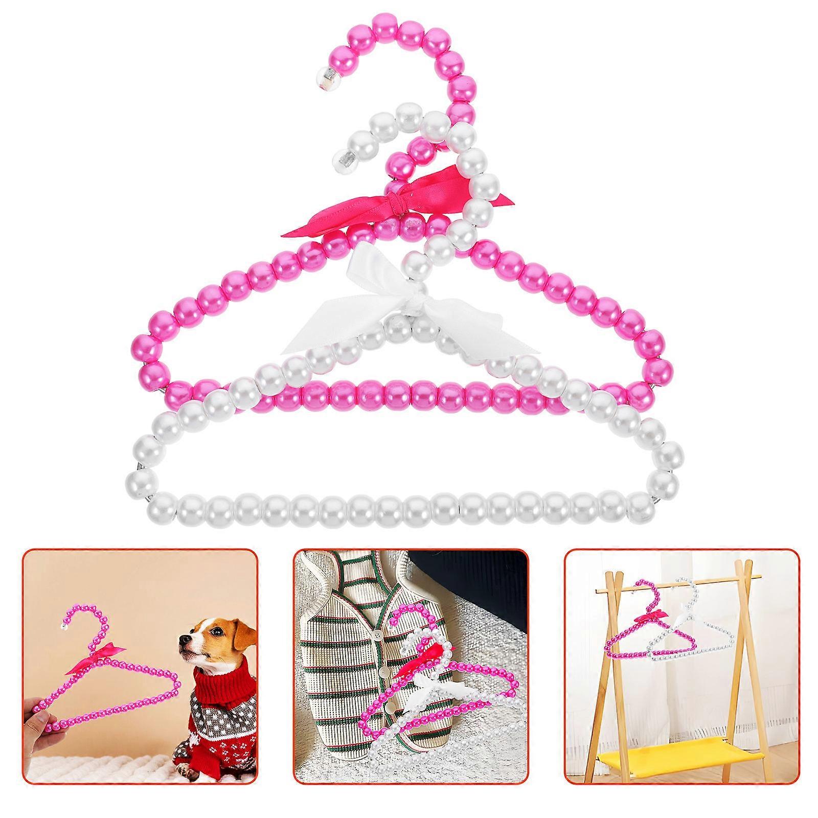 Creative Pet Clothes Hanger for 4Pcs Bowknot Design Pearl Drying Racks