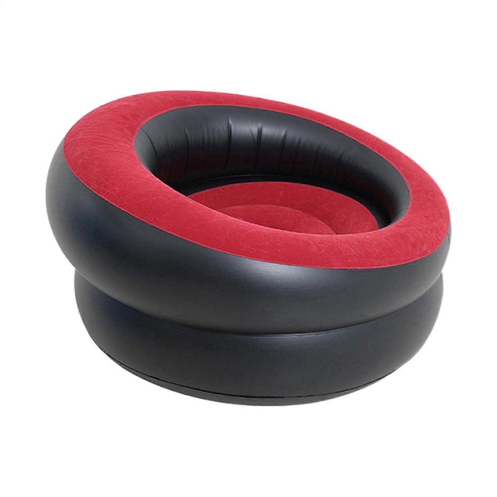 Inflatable Sofa Chair For Camping, Blow Up Couch Chair, Textured Flocking Relaxation Seating For Dorms And Living Room