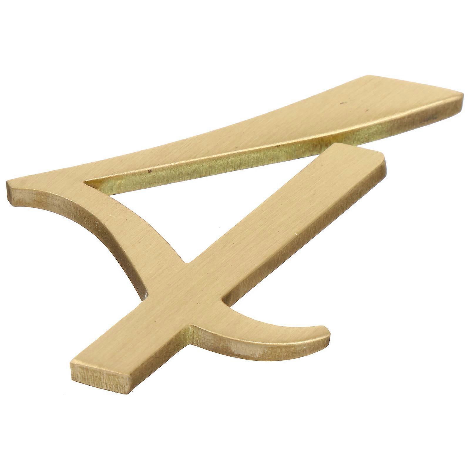 House Number Copper Door Number for Address Use 1Pcs Golden Metal