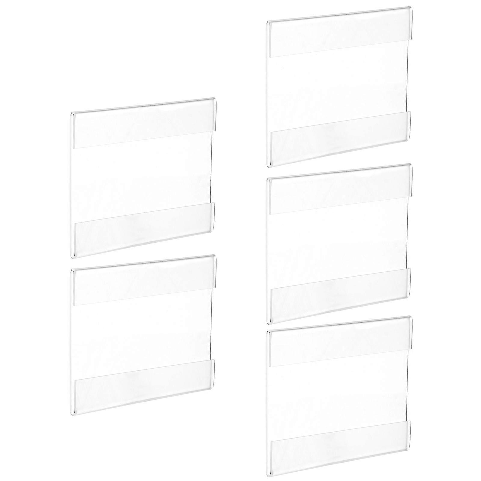 Transparent Acrylic Sign Holder Display Stand for Storage Use 5Pcs