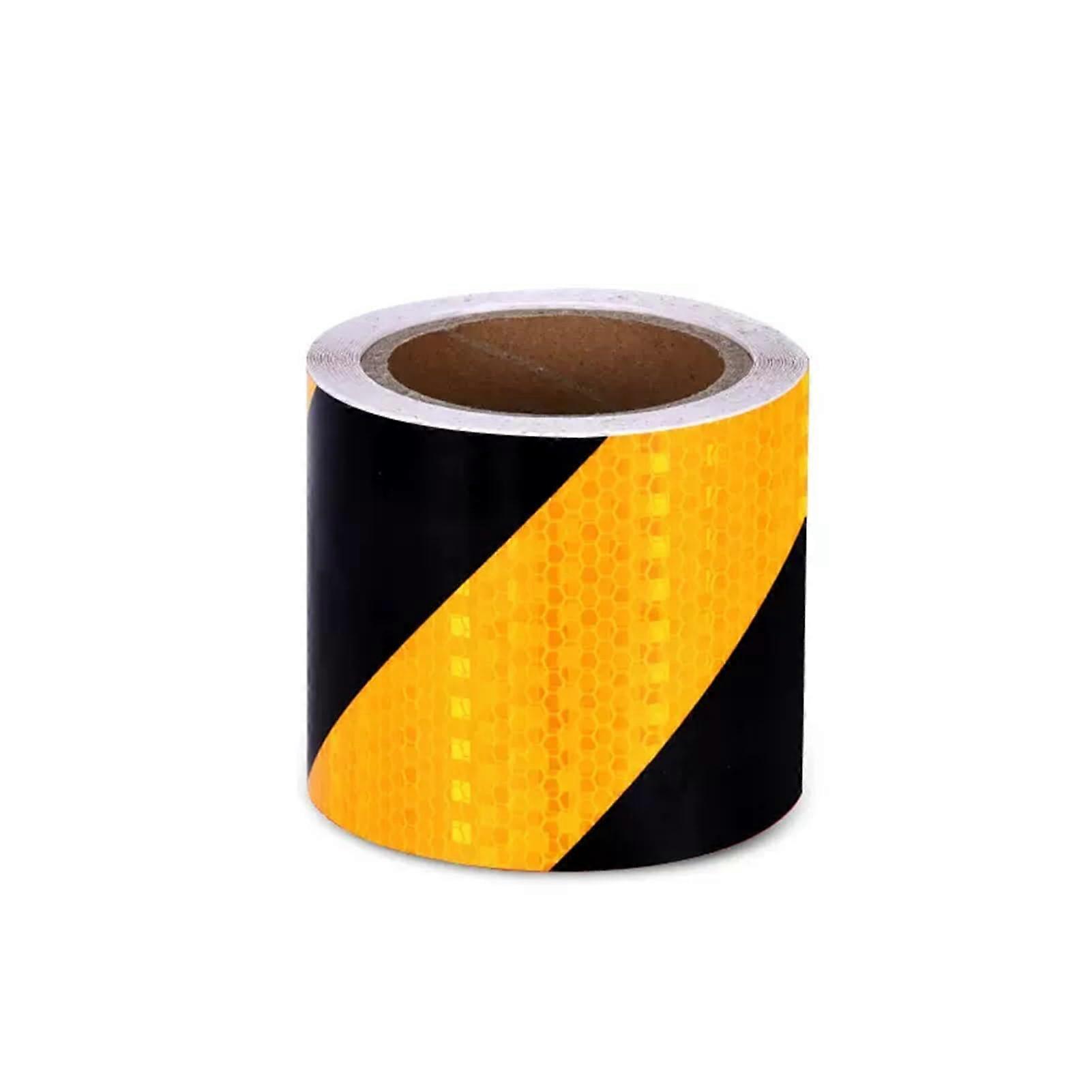 Reflective Warning Tape SelfAdhesive Black And Yellow, 10 cm Wide, 3 m, 10 m, 45 m Length Options