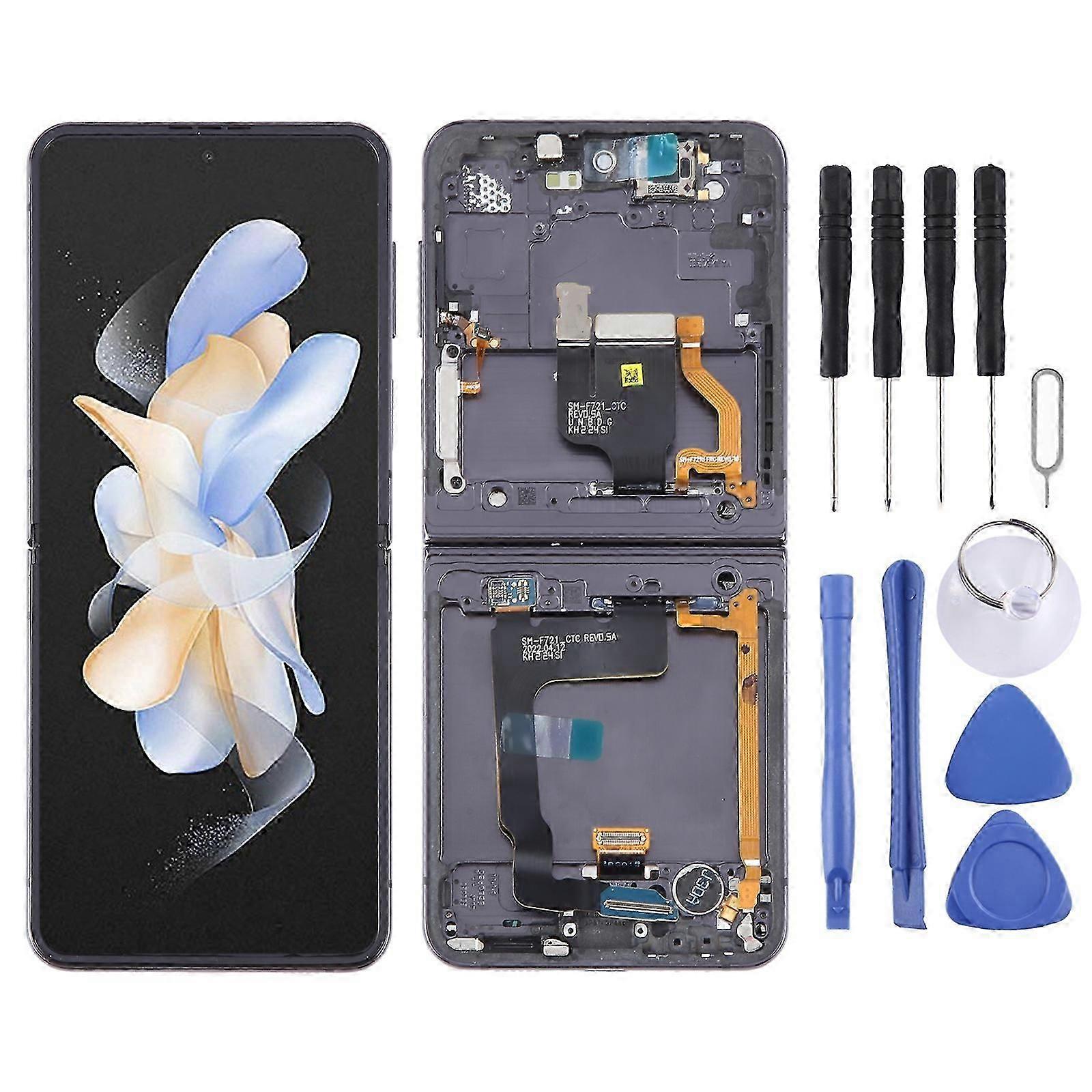 Pour Samsung Galaxy Z Flip4 SM-F721 COMPATIBLE Numériseur d’écran LCD Assemblage complet avec cadre