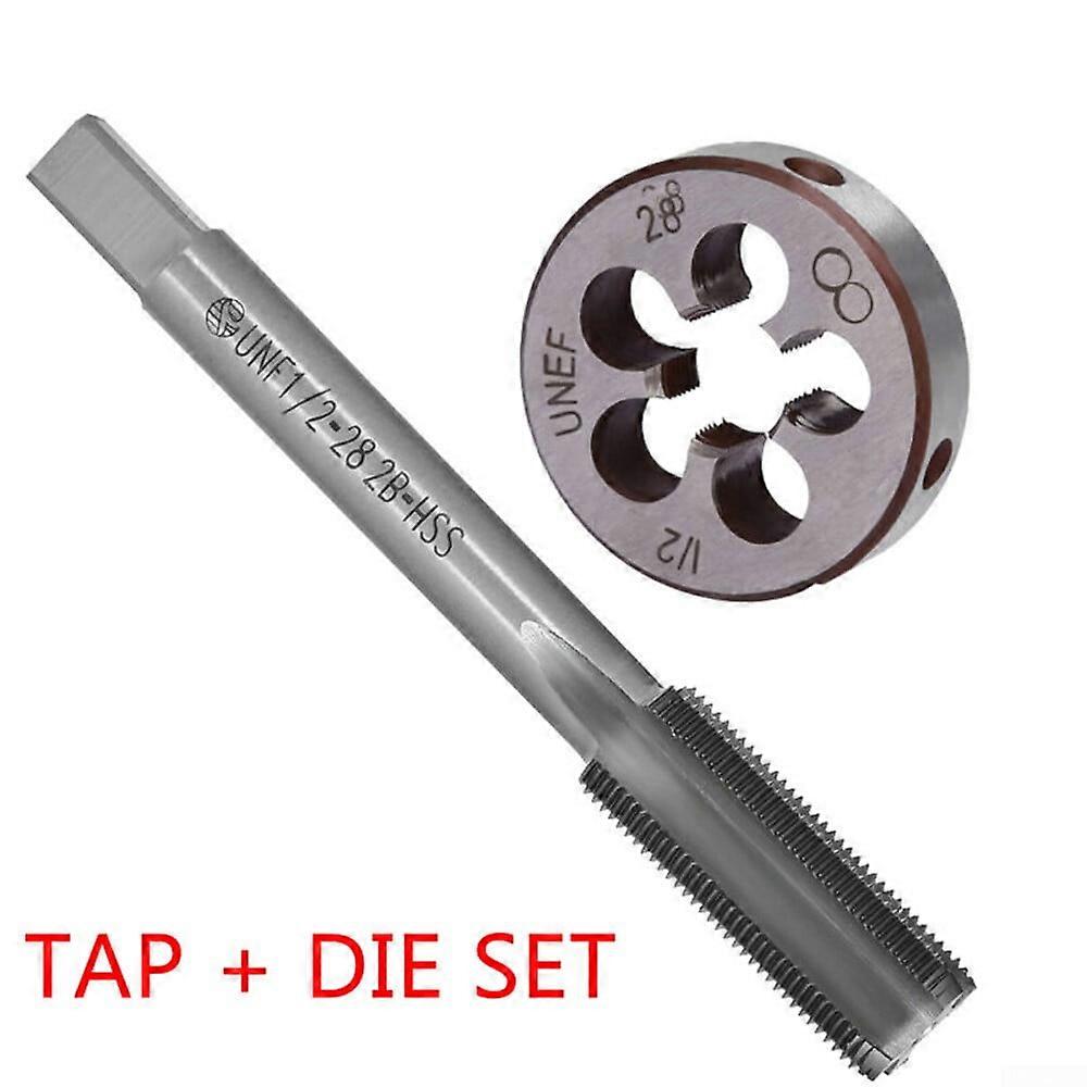 2pcs/Set 1/2-28 Tap 1/2x28 Die TPI Kit UNEF HSS Right Hand Thread Tool