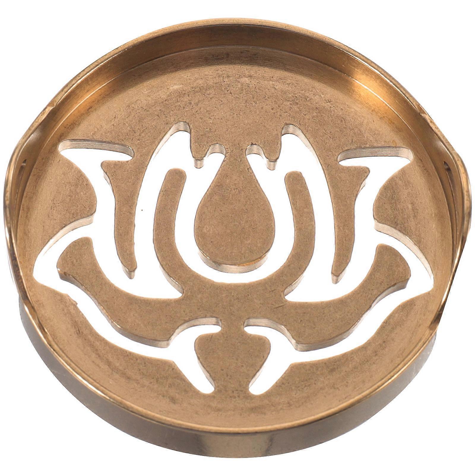 Copper Incense Ash Press Seal with Golden Color Ergonomic Non Slip Grip for DIY Incense Path Tool