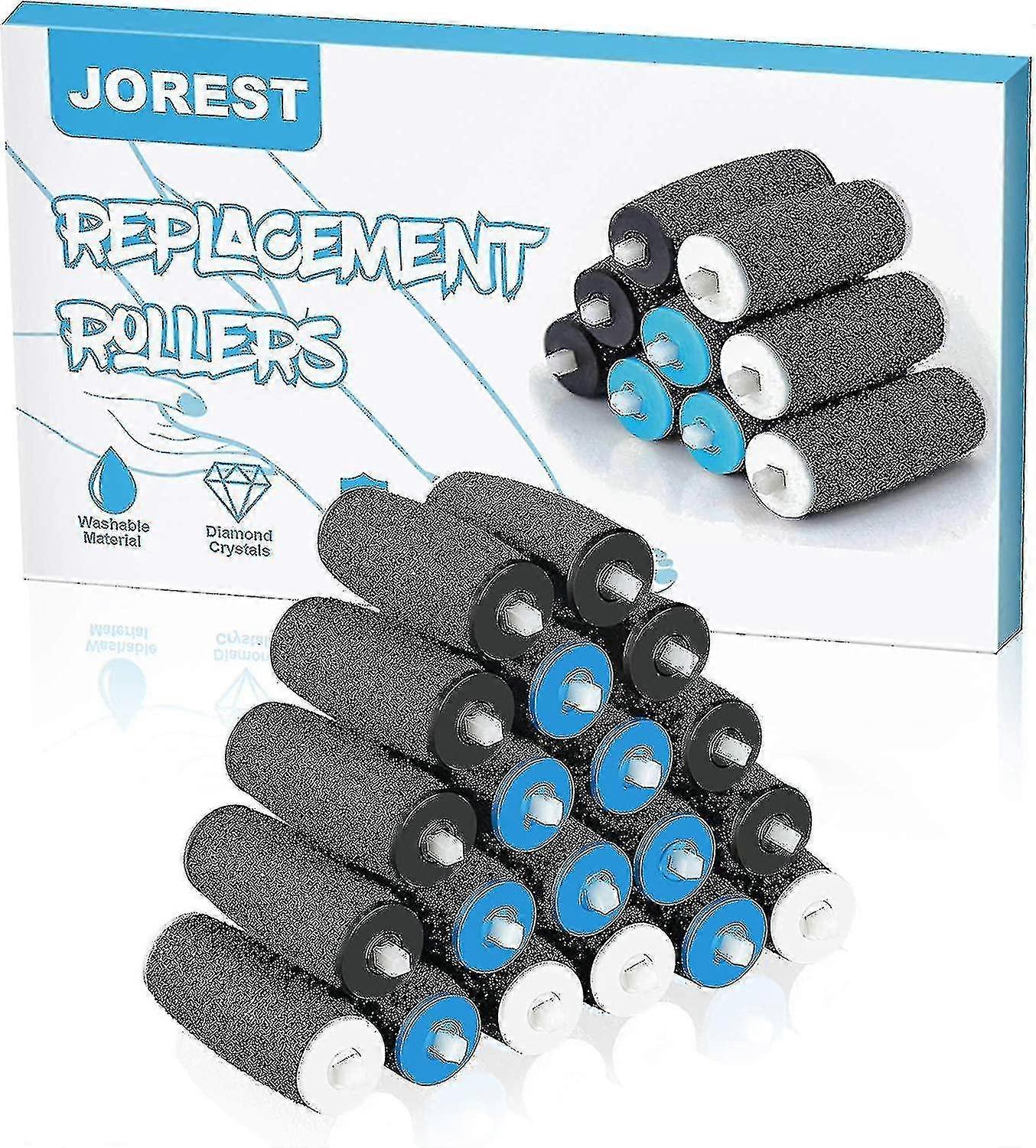 [20 Pieces] Replacement Rollers For Scholl Velvet Smooth, 3 Types Of Roughness, Pumice Stone Refill