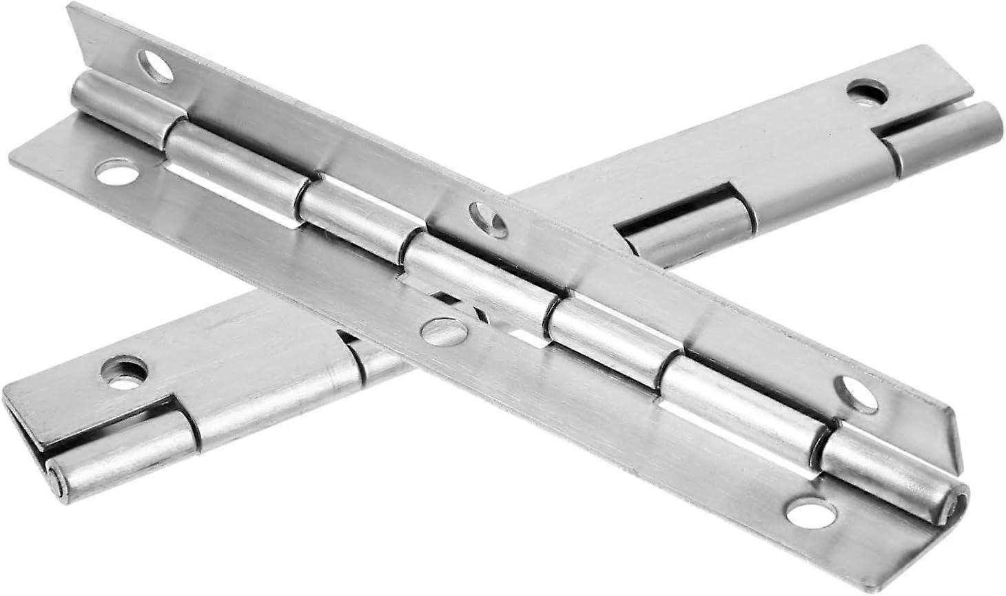 2pcs Piano Hinge Butt Hinges Silver Hinges for Crafts Flush Hinges Continuous