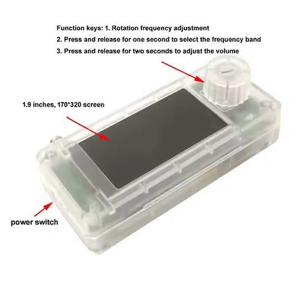 SI4732 Mini Radio LSB USB AM FM 1.9 Inch Display Radio Shortwave Radio Receiver with Telescopic Antenna+3D Stand