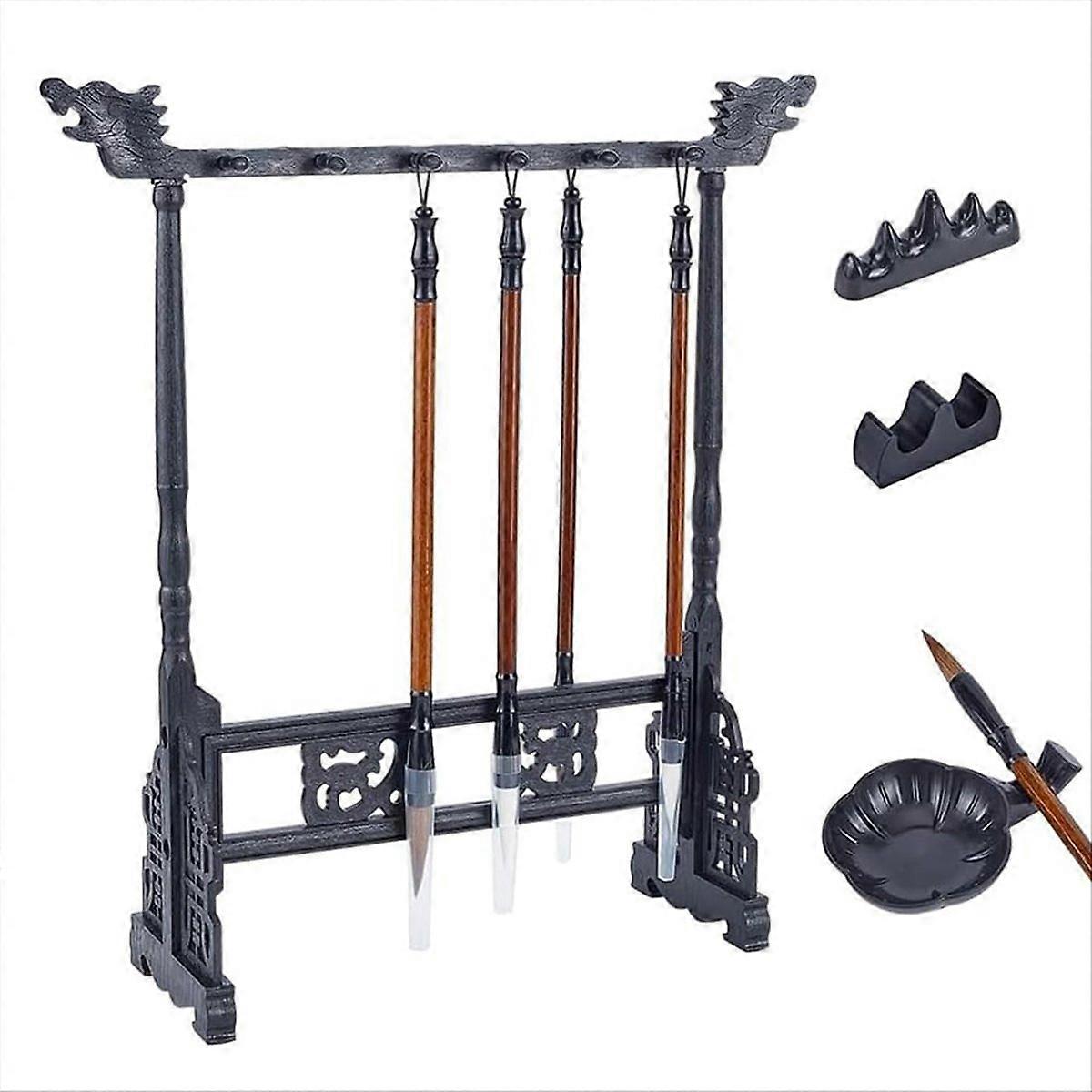 Chinese Calligraphy Brush Holder - 12-Pin Plastic Frame