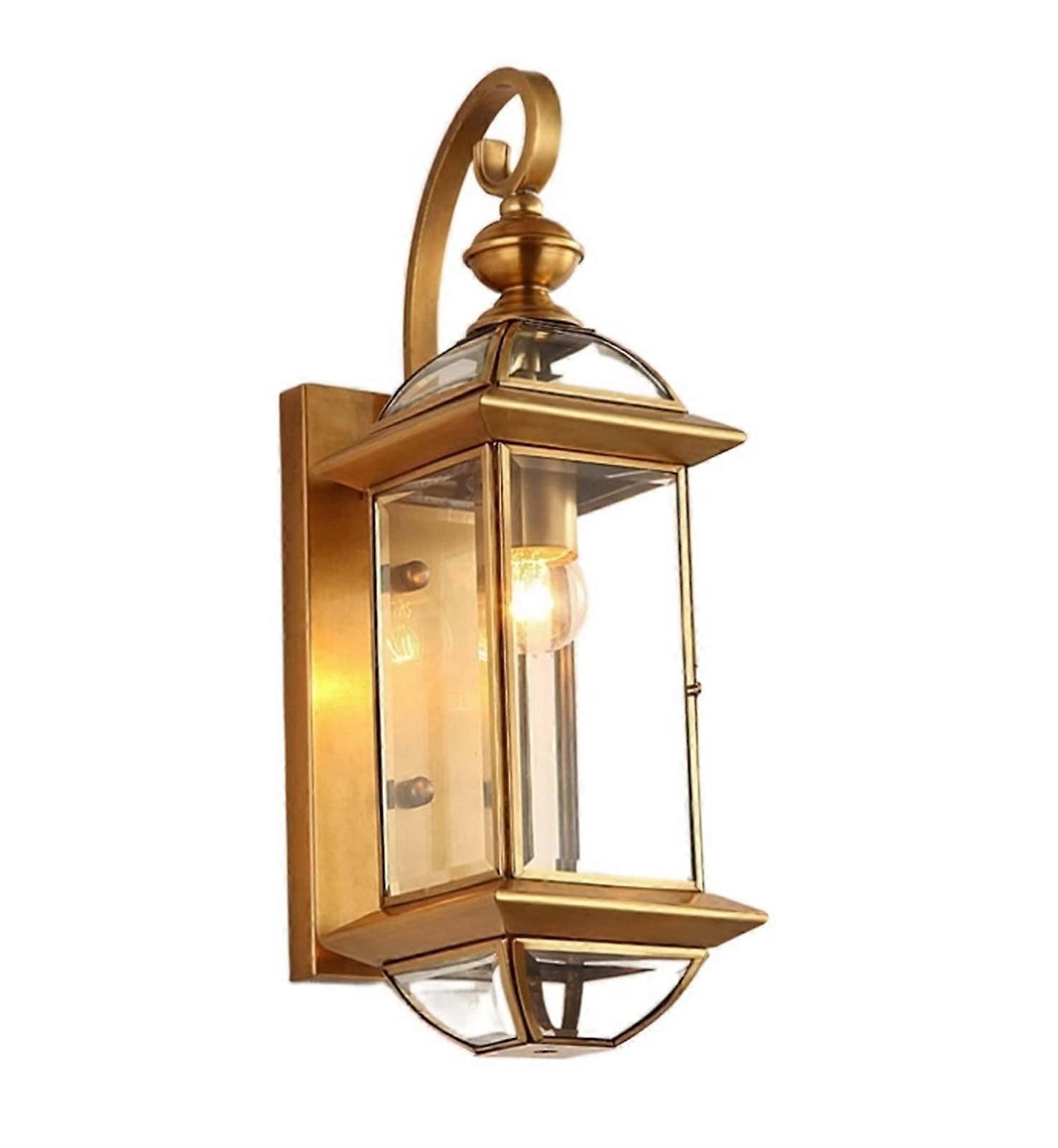 Wall Sconce Pure Copper Square Wall Lamp With Transparent Glass Lampshade ExplosionProof Lighting