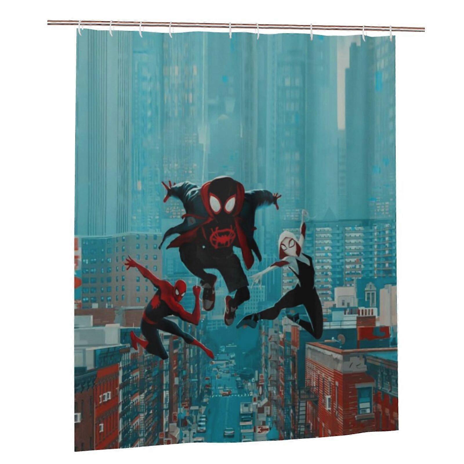 Into The Spider-Verse Waterproof Shower Curtain, Bathroom Decorative Shower Curtain Set With Hooks, 60x72 Inches