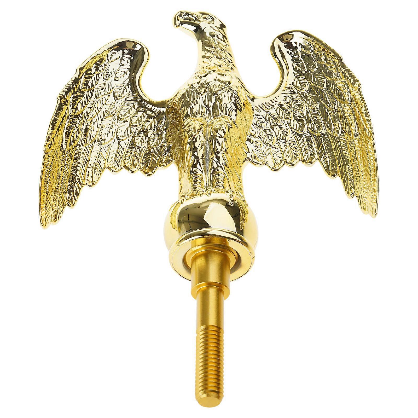 Golden Hawks Flagpole Toppers Outdoor Patriotic Decoration For Flag Poles Durability With Secure Threaded Mounting Multicolor