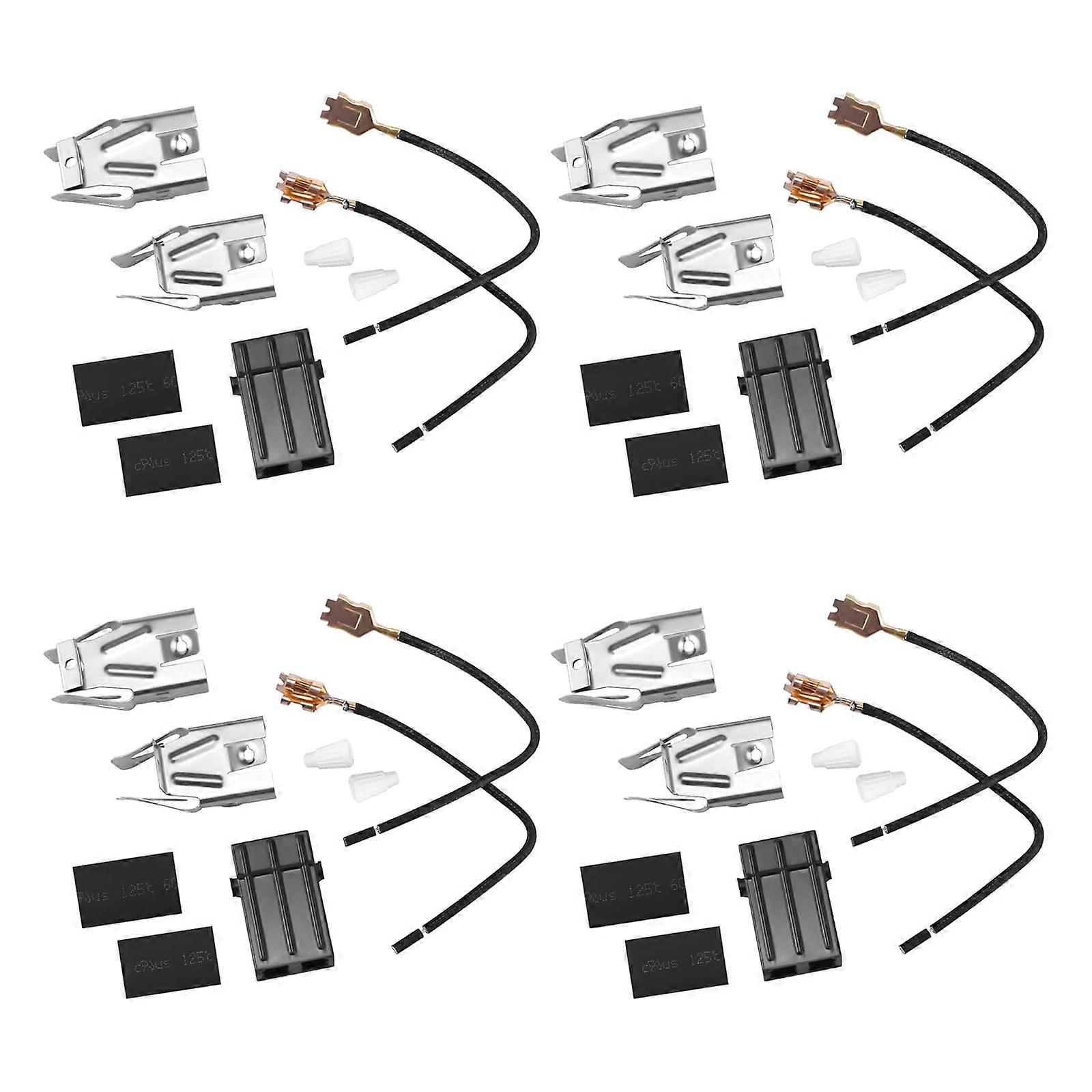 4Pieces Oven Burners Socket Assembly Heat Shrinking Insulators Replacement Set For Faster Heating Temperatures Adjustment Multicolor