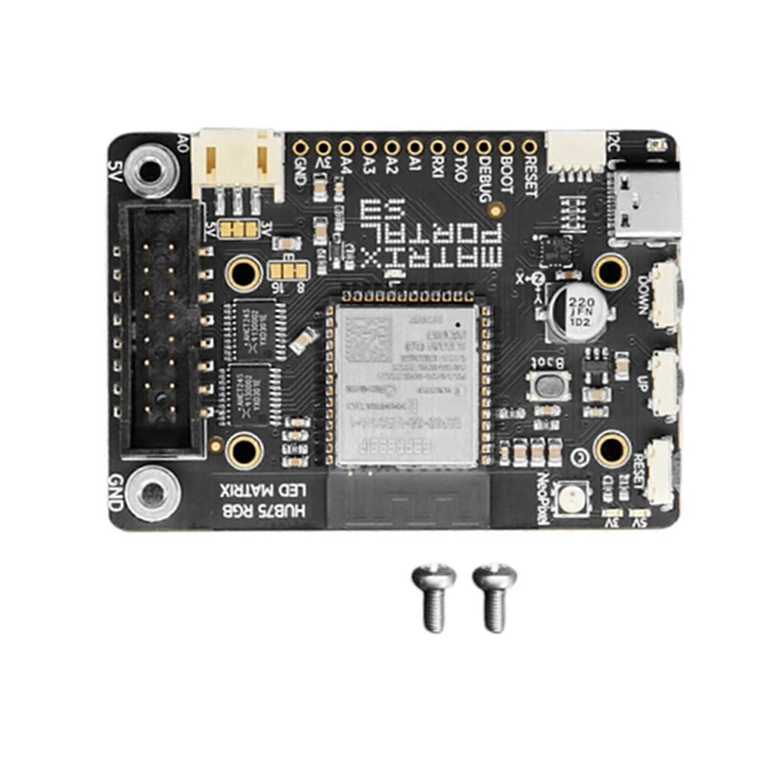 Internet Display Powereds by CircuitPythons on ESP32S3 LED Matrixes Portals for DIY Computer Use in Standard Black Multicolor