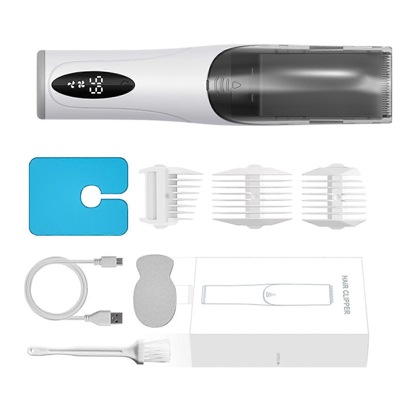 1 Set Baby Hair Trimmer with LCD Display and Vacuum Feature 3 Comb Rechargeable Portable Low Noise for Home Multicolor