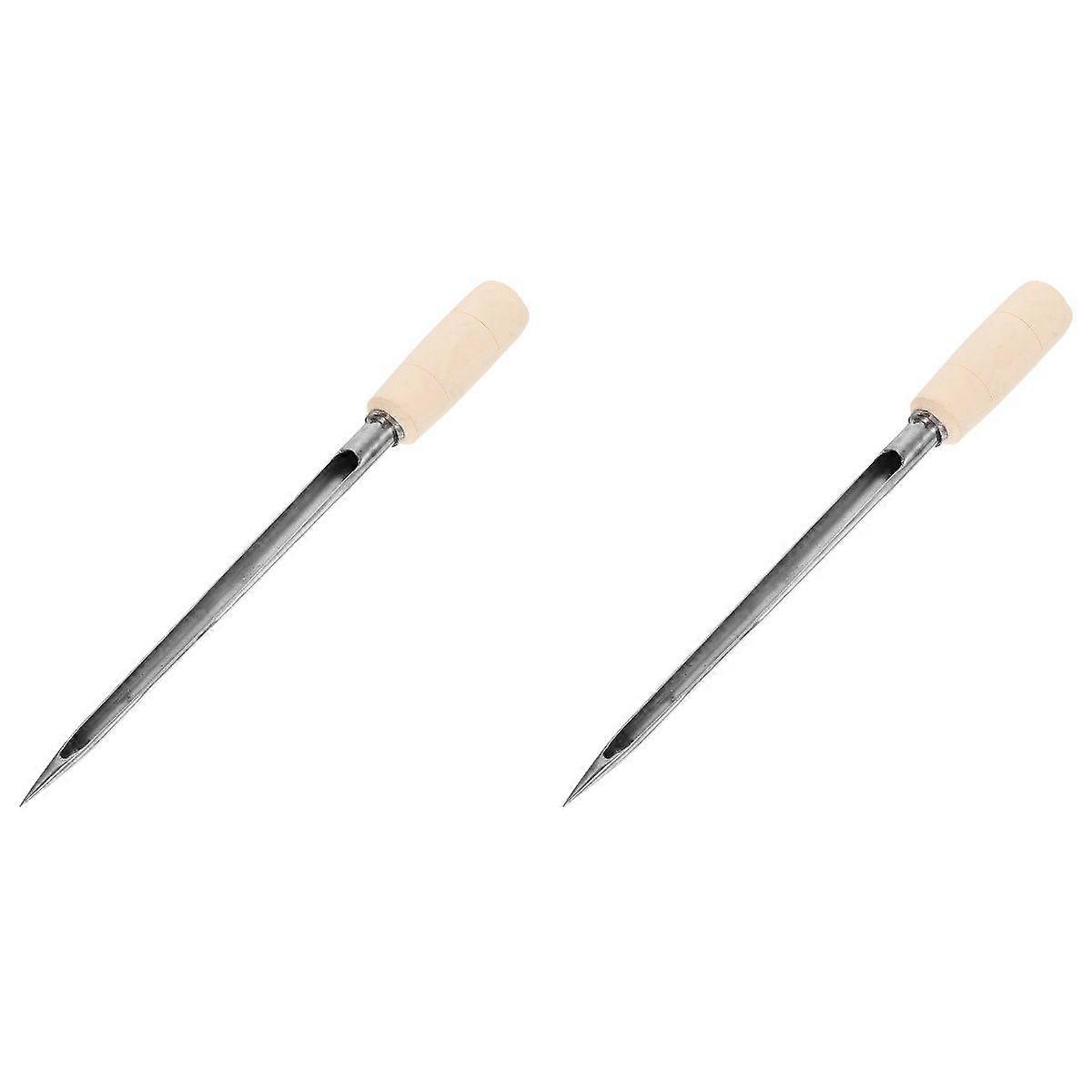 2pcs Soil Sampler Grain Probe Wheat Corn Reusable Rice Test Probe Cereal Sampler with Wooden Handle